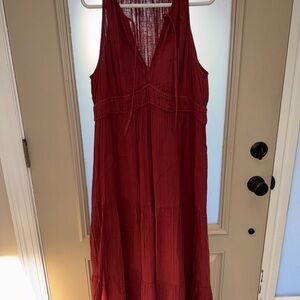 Old navy women’s maxi boho dress copper/dark red XL